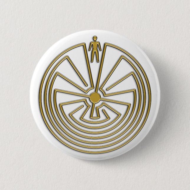 Badge Rond 5 Cm L'homme dans le Maze - l'or (Devant)