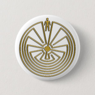 Badge Rond 5 Cm L'homme dans le Maze - l'or