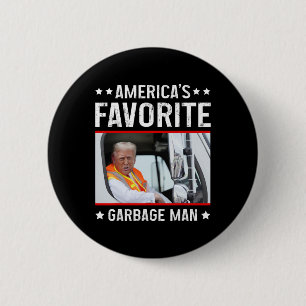 Badge Rond 5 Cm L'homme-poubelle américain favori Drôle Trump Garb
