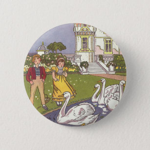 Badge Rond 5 Cm L'horrible canard, conte de fées Vintage par Hauma