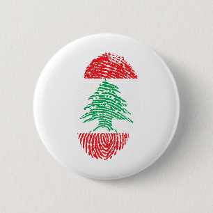 Badge Rond 5 Cm Liban Drapeau Empreinte Pays Fierté