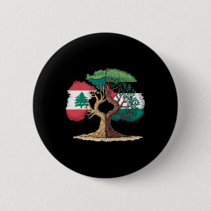 Badge Rond 5 Cm Liban Palestine Drapeau libanais Palestinien