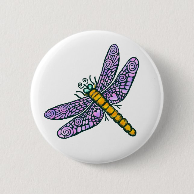 Badge Rond 5 Cm libellule (Devant)
