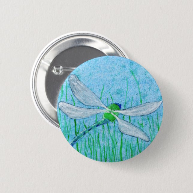 Badge Rond 5 Cm libellule (Devant & derrière)