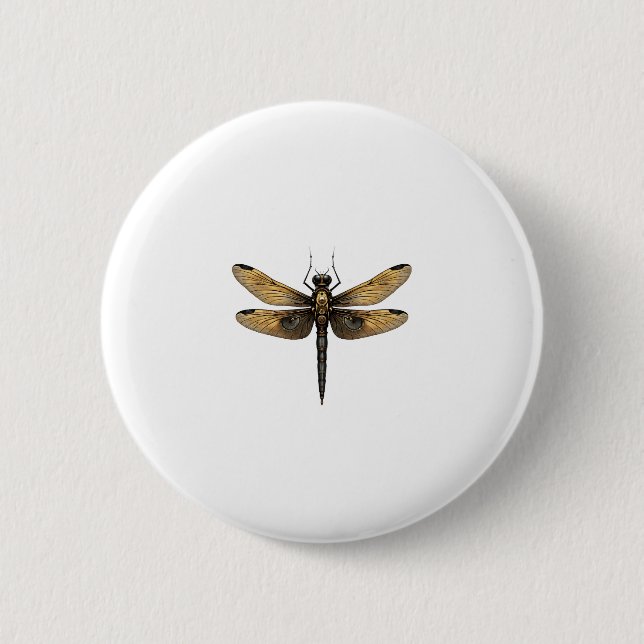 Badge Rond 5 Cm Libellule Animal Art Graphique Libellule (1) (Devant)