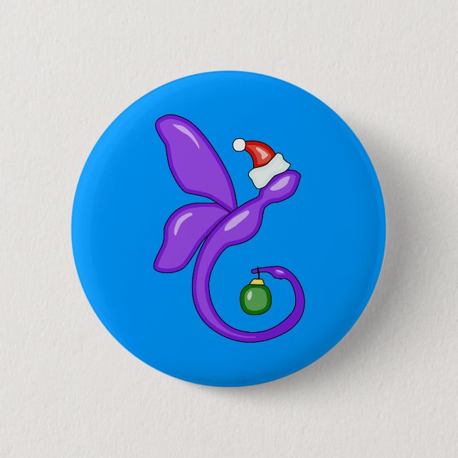 Badge Rond 5 Cm Libellule lisse de Noël (Devant)
