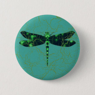 Badge Rond 5 Cm Libellule verte