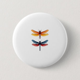 Badge Rond 5 Cm Libellules d'amour enfant petit simple Minimaliste