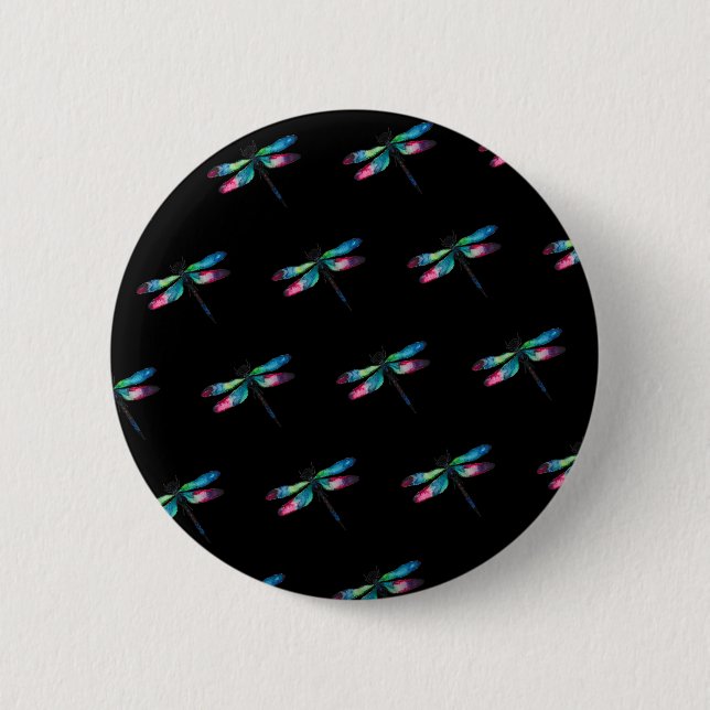 Badge Rond 5 Cm Libellules de minuit (Devant)