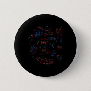 Badge Rond 5 Cm Libéral 4 juillet Patriotique Subtil Coquette Anti