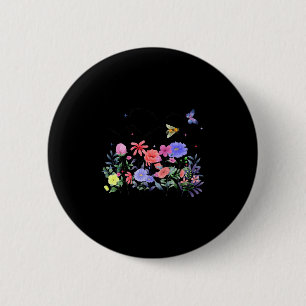Badge Rond 5 Cm Libéral démocrate anti-Trump subtil floral