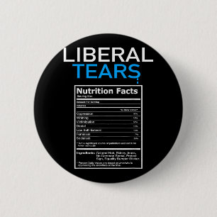 Badge Rond 5 Cm Libéral Larmes Anti Libéral Pro Trump Républicain
