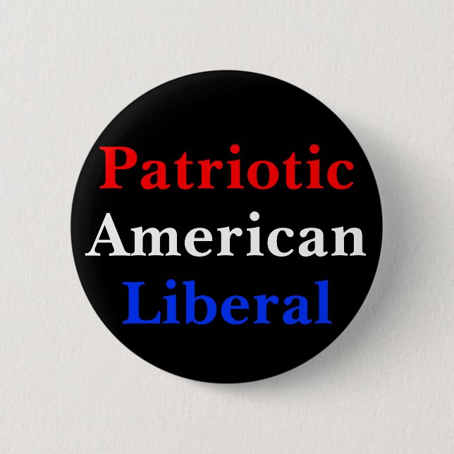 Badge Rond 5 Cm Libéral patriotique américain (Devant)
