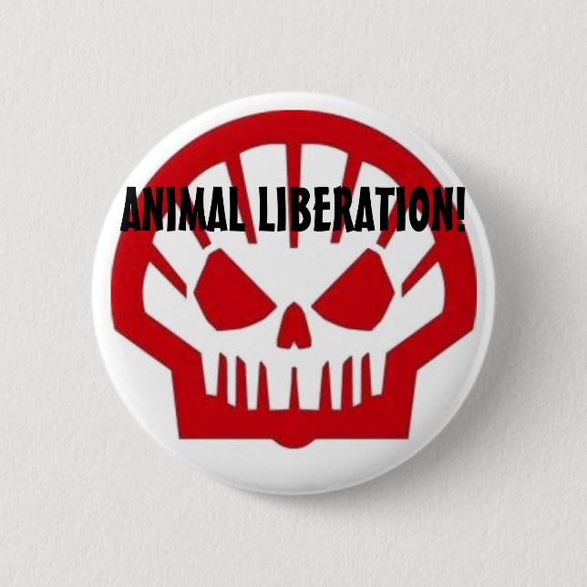 Badge Rond 5 Cm Libération animale ! (Devant)