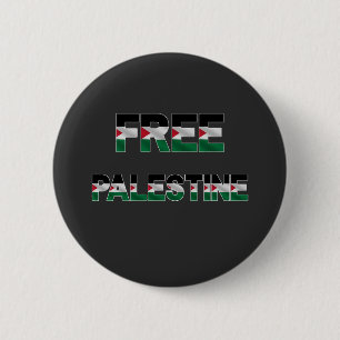 Badge Rond 5 Cm Libérez la Palestine Lettres drapeau Unité Fierté 
