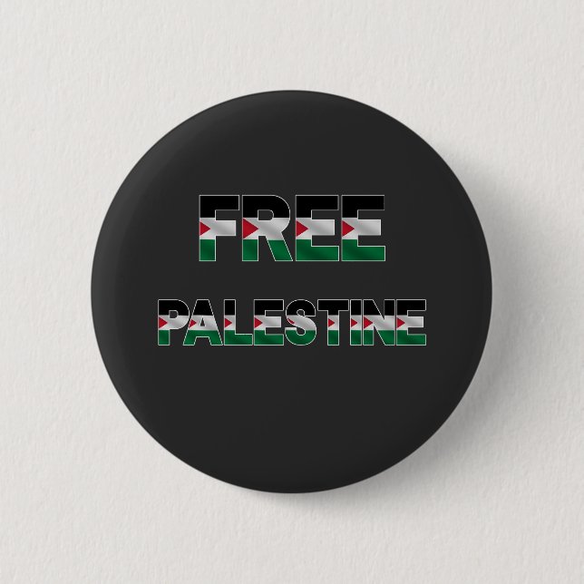 Badge Rond 5 Cm Libérez la Palestine Lettres drapeau Unité Fierté  (Devant)
