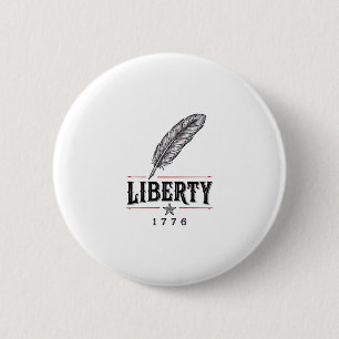 Badge Rond 5 Cm Liberté 1776 Dessin vectoriel de plume patriotique