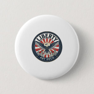 Badge Rond 5 Cm Liberté Aventure Patriotique Patriotique Pulp Book