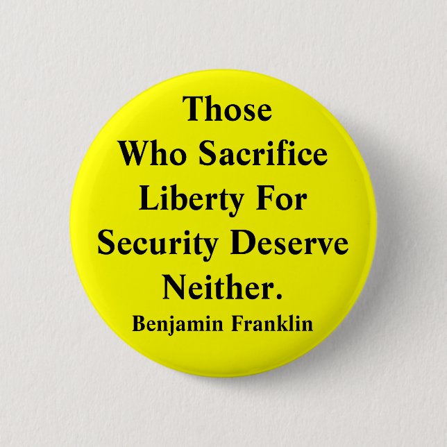 Badge Rond 5 Cm Liberté contre la sécurité (Devant)