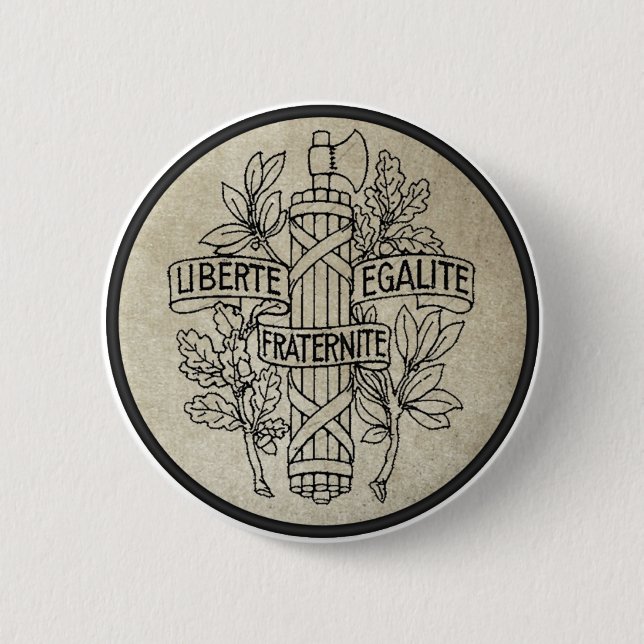 Badge Rond 5 Cm Liberte, Egalite, Fraternite (Devant)