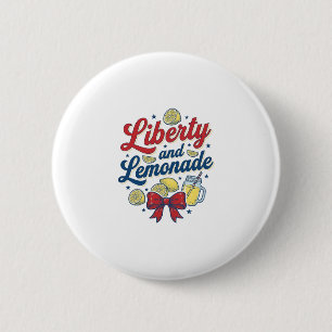 Badge Rond 5 Cm Liberté et limonade patriotique citron vecteur T-s