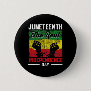 Badge Rond 5 Cm Liberté Juneteenth Indépendance Réelle Jour de Lib