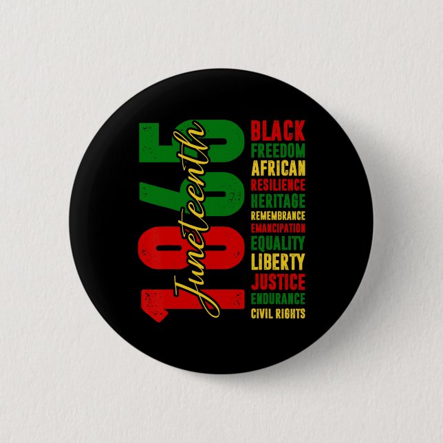 Badge Rond 5 Cm Liberté noire Résilience africaine Souvenir Junet (Devant)