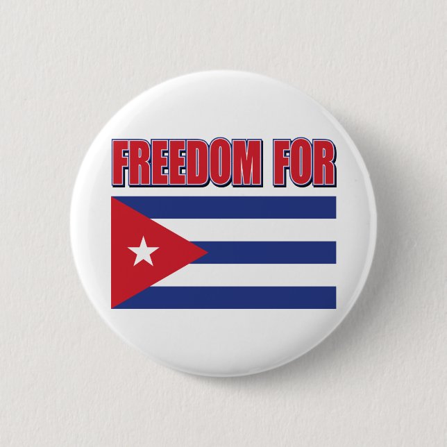 Badge Rond 5 Cm Liberté pour Cuba Drapeau cubain (Devant)