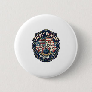 Badge Rond 5 Cm Liberty Bowling Patriotique Bowling Patriotique Vi