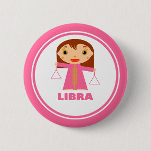 Badge Rond 5 Cm Libra est mon signe Zodiac