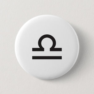 BADGE ROND 5 CM LIBRA, SYMBOLE HOROSCOPE