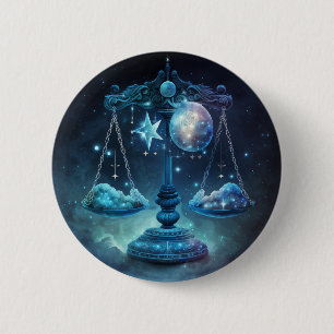 Badge Rond 5 Cm Libra Zodiac Pin