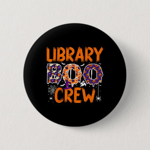 Badge Rond 5 Cm Librairie Boo Crew Bibliothèques Book Lovers Ghost