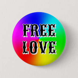 Badge Rond 5 Cm LIBRE AMOUR (vous pouvez changer les mots)