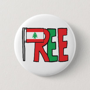 Badge Rond 5 Cm Libre Liban