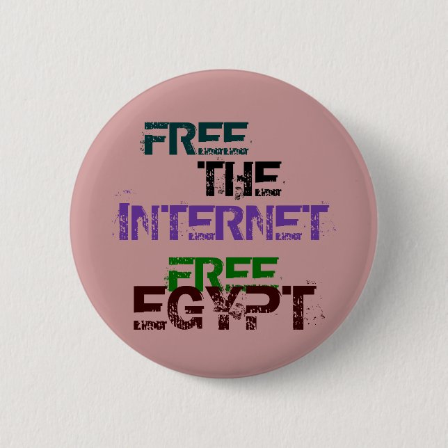 BADGE ROND 5 CM LIBRE L'INTERNET GRATUIT EGYPTE (Devant)