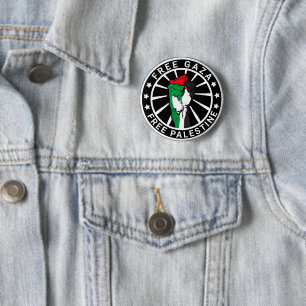 Badge Rond 5 Cm Libre Palestine Gaza Liberté Palestinienne