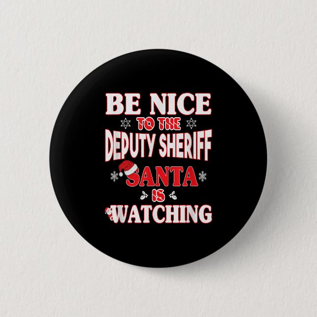 Badge Rond 5 Cm Lice Officer Shirt - For Christmas Deputy Sheriff_ (Devant)