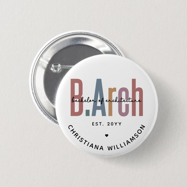 Badge Rond 5 Cm Licence en architecture personnalisée (Devant & derrière)