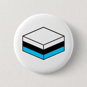 Badge Rond 5 Cm Licorice All Sort - Blanc, Bleu et Noir
