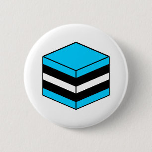 Badge Rond 5 Cm Licorice All Sort - Bleu, Blanc et Noir