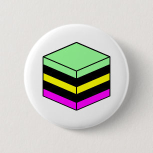 Badge Rond 5 Cm Licorice All Sort - Mint Grn, Jaune, Magenta noir