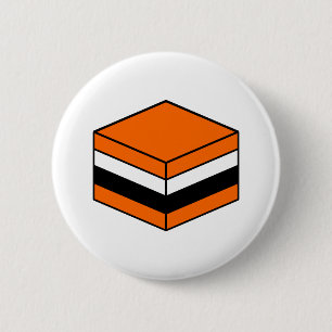 Badge Rond 5 Cm Licorice All Sort - orange, blanc et noir
