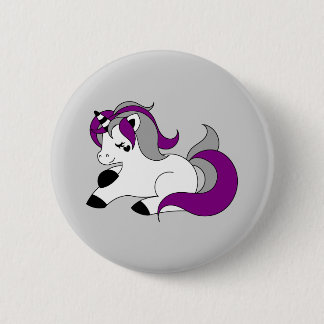Badge Rond 5 Cm Licorne asexuelle