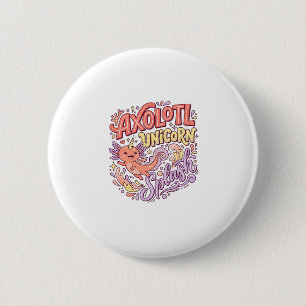 Badge Rond 5 Cm Licorne Axolotl Licorne Splash Fantaisiste Bac Bla