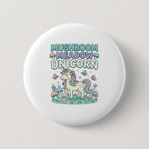 Badge Rond 5 Cm Licorne Champignon Prairie Licorne T-Shirt Mode De