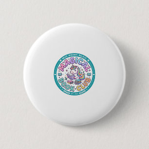 Badge Rond 5 Cm Licorne Club de Livre Magique T-shirt Drôle Graphi