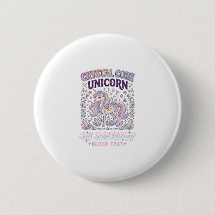 Badge Rond 5 Cm Licorne Crystal Core Licorne Adorable Vector Desig