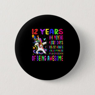 Badge Rond 5 Cm Licorne Dabbing 12 Ans 144 Mois Enfants 12ème Anni