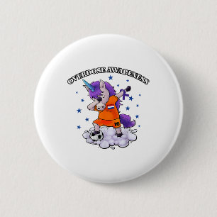 Badge Rond 5 Cm Licorne de doublage de sensibilisation au surdosag